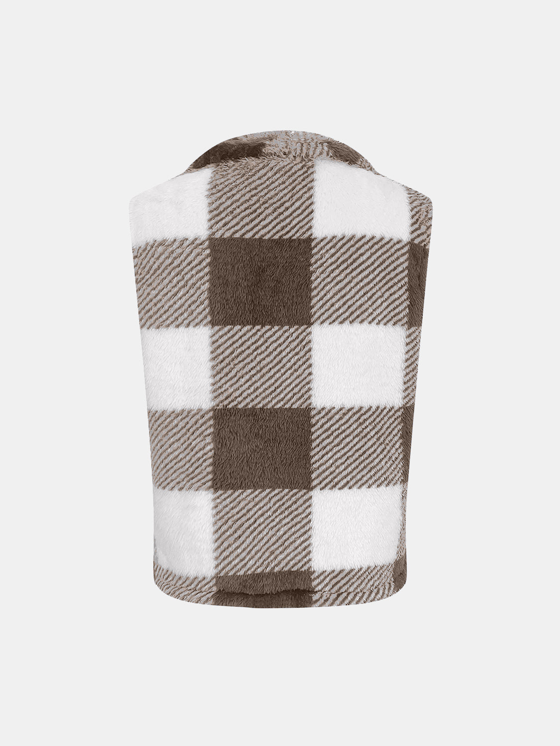 Yolanda | Checked vest coat with an open front