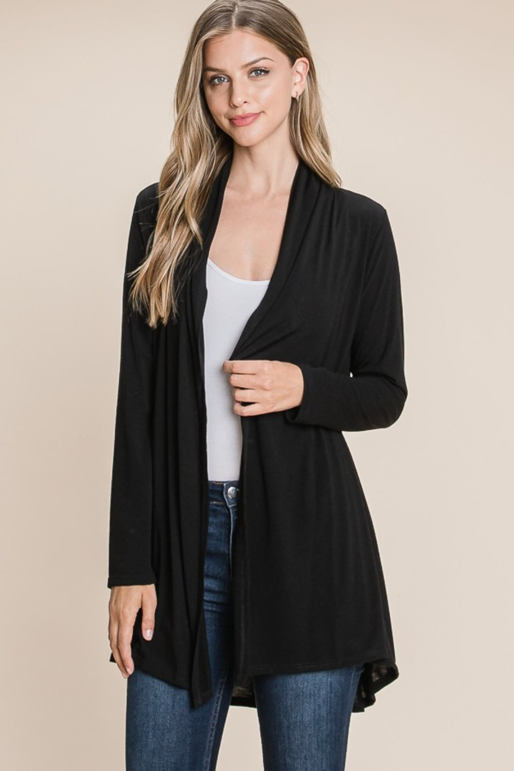 Fatima | Long sleeve open front cardigan