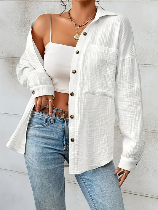 Mira® | Women'S White Linen Blouse