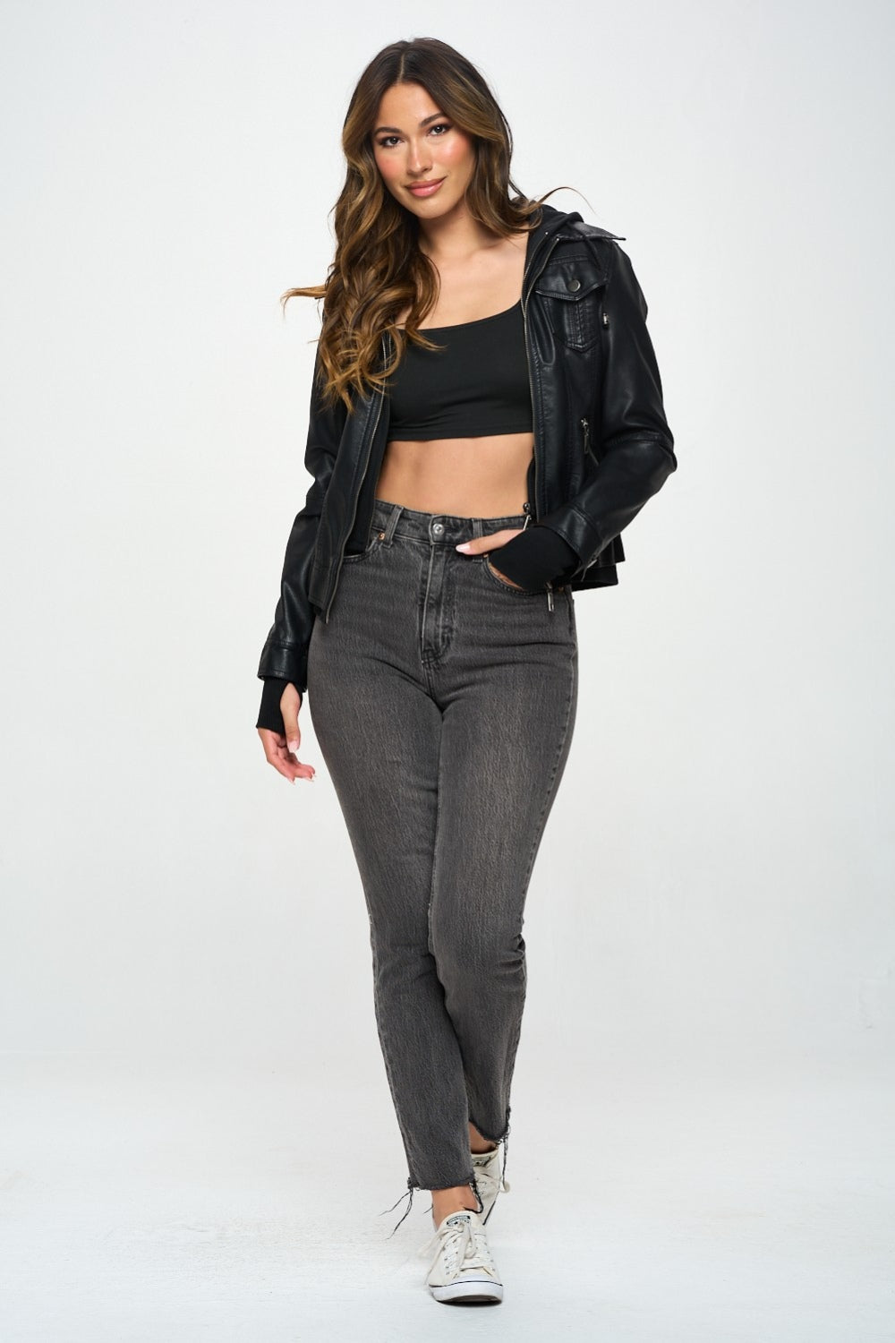 Kristina | Long sleeve jacket with double zip and hood