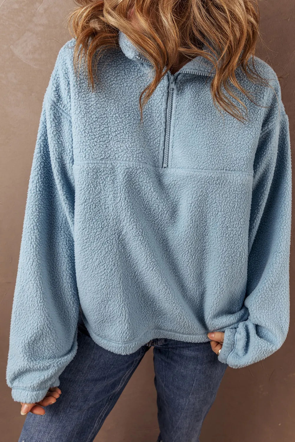 Brigitta | Long sleeve half zip sweatshirt