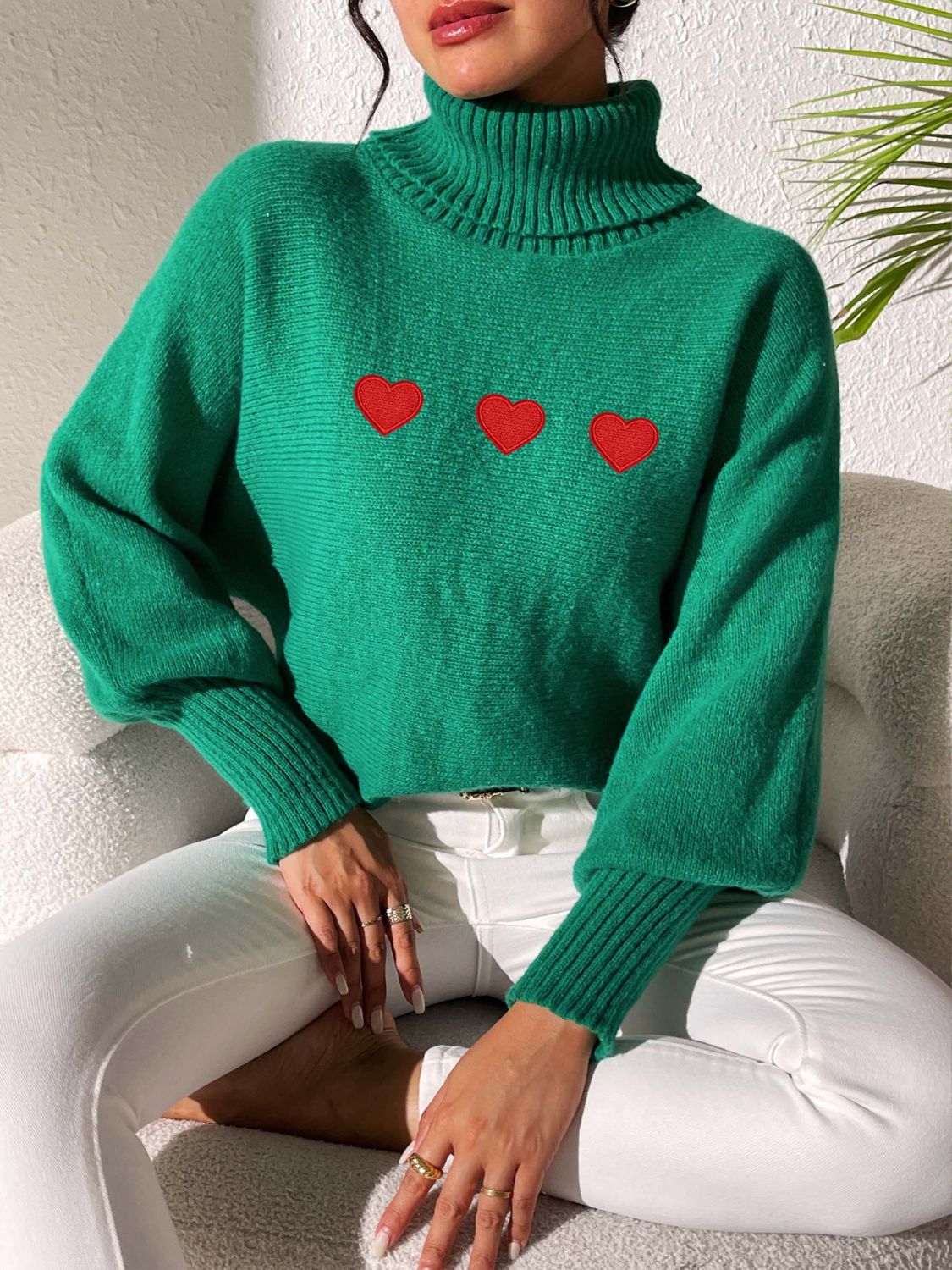 Monica | Heart turtleneck with long sleeves