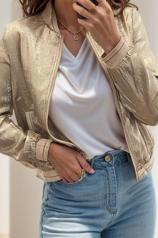 Claudia | Long sleeve jacket with baseball collar and zip