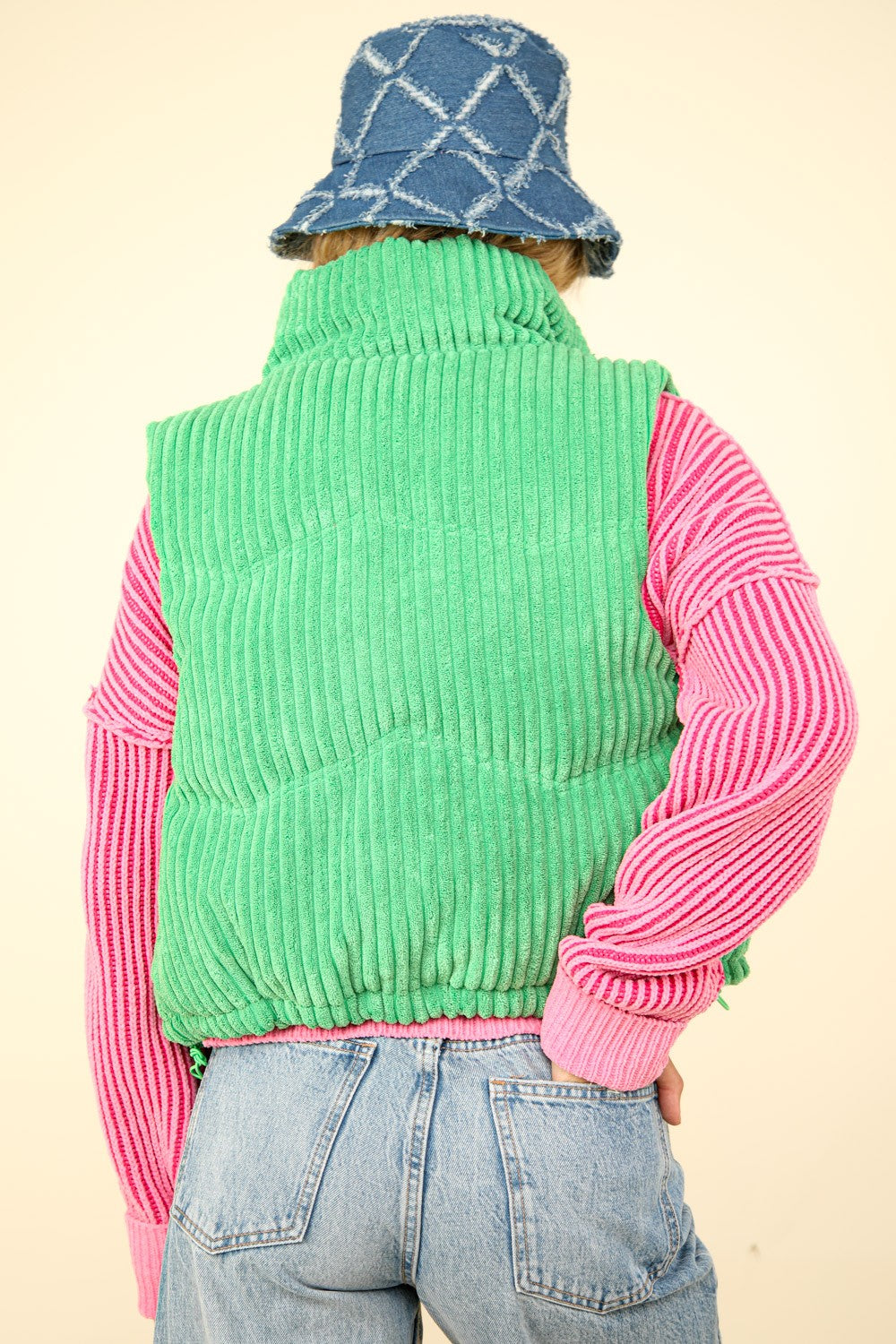Rita | Padded corduroy puffer vest with zipper