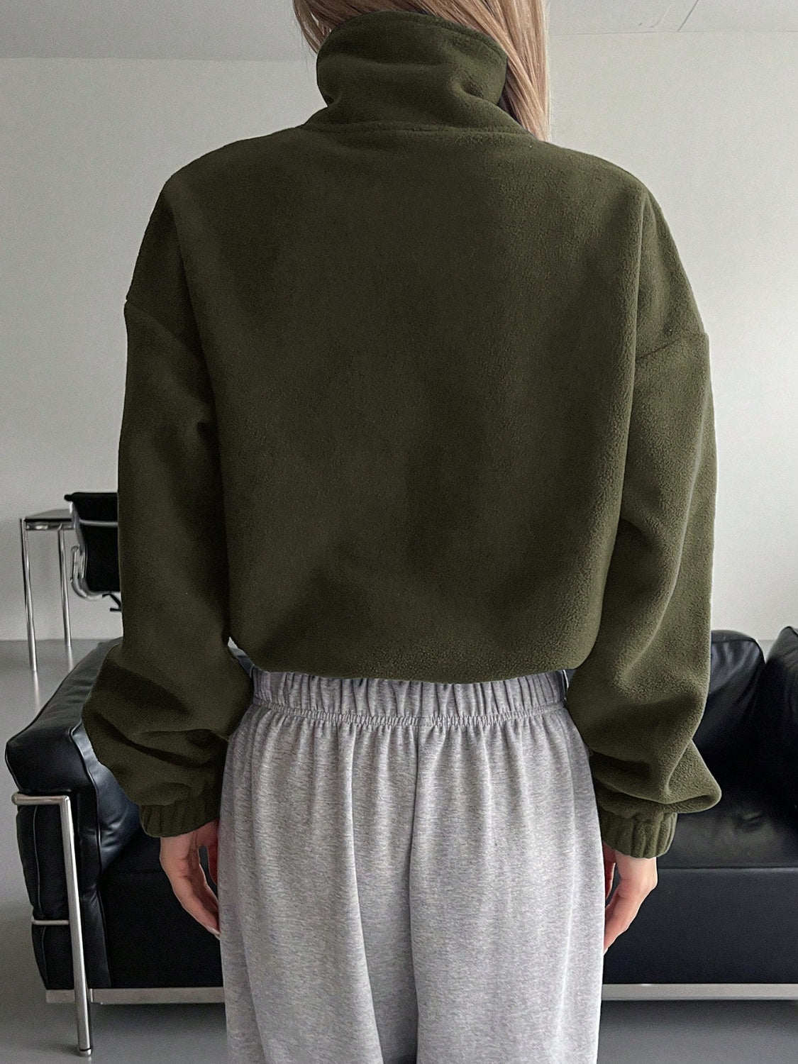 Zoe | Honey, long sleeve, cropped zip jacket