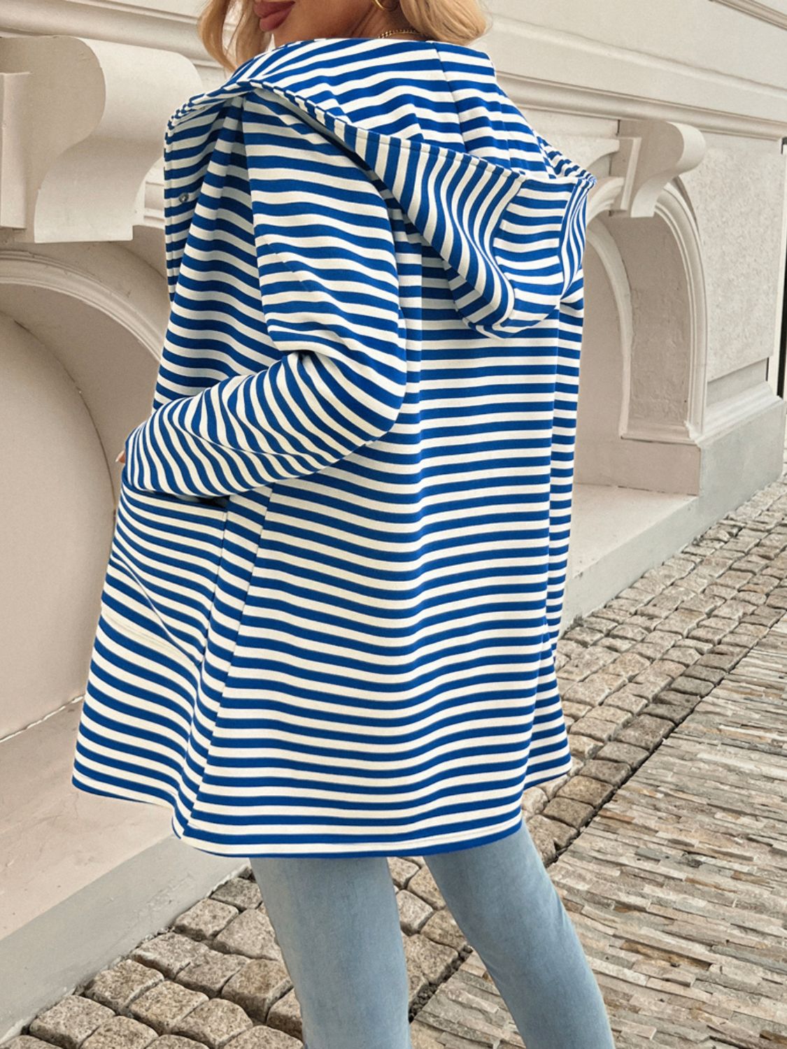 Solveig | Striped long sleeve hooded outerwear