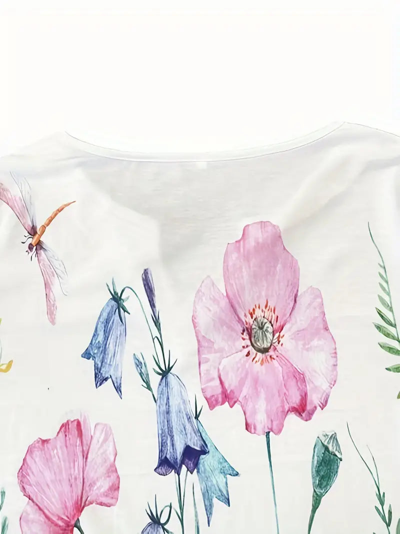 Morgan® | Floral Print Top With Buttons And Flared Sleeves