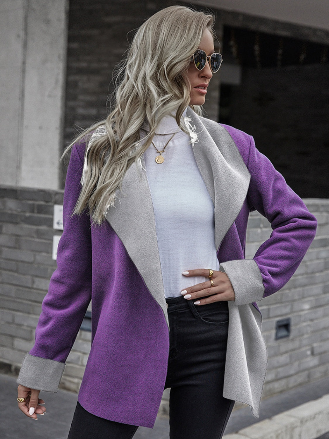 Petra | Long sleeve open front jacket