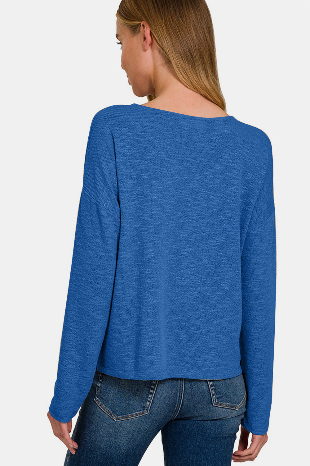 Anja | Long-sleeved T-shirt with low shoulders