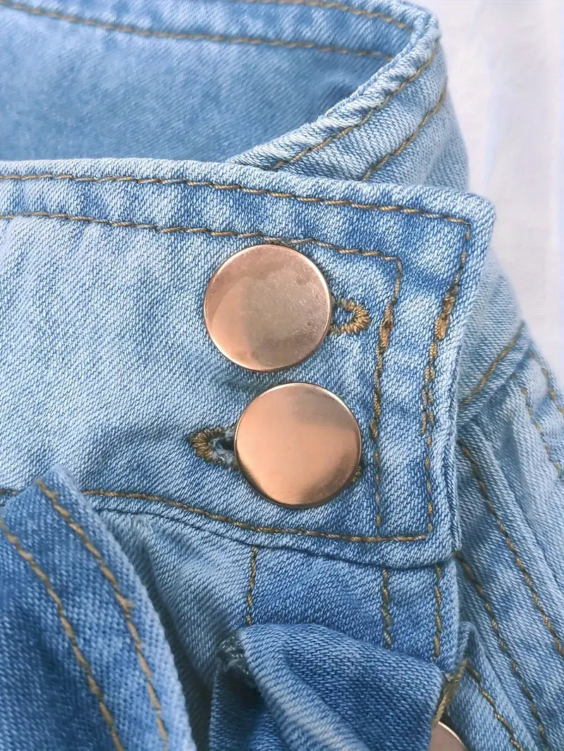 Zita® | Elegant Denim Top With A High Neck