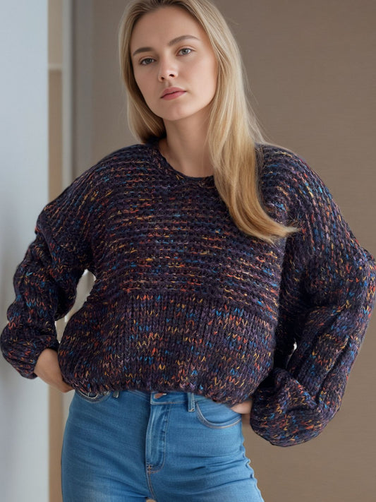 Iliana | Long-sleeved sweater with low shoulders