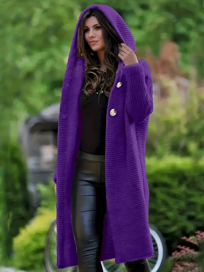Cristina | Long knitted cardigan with hood