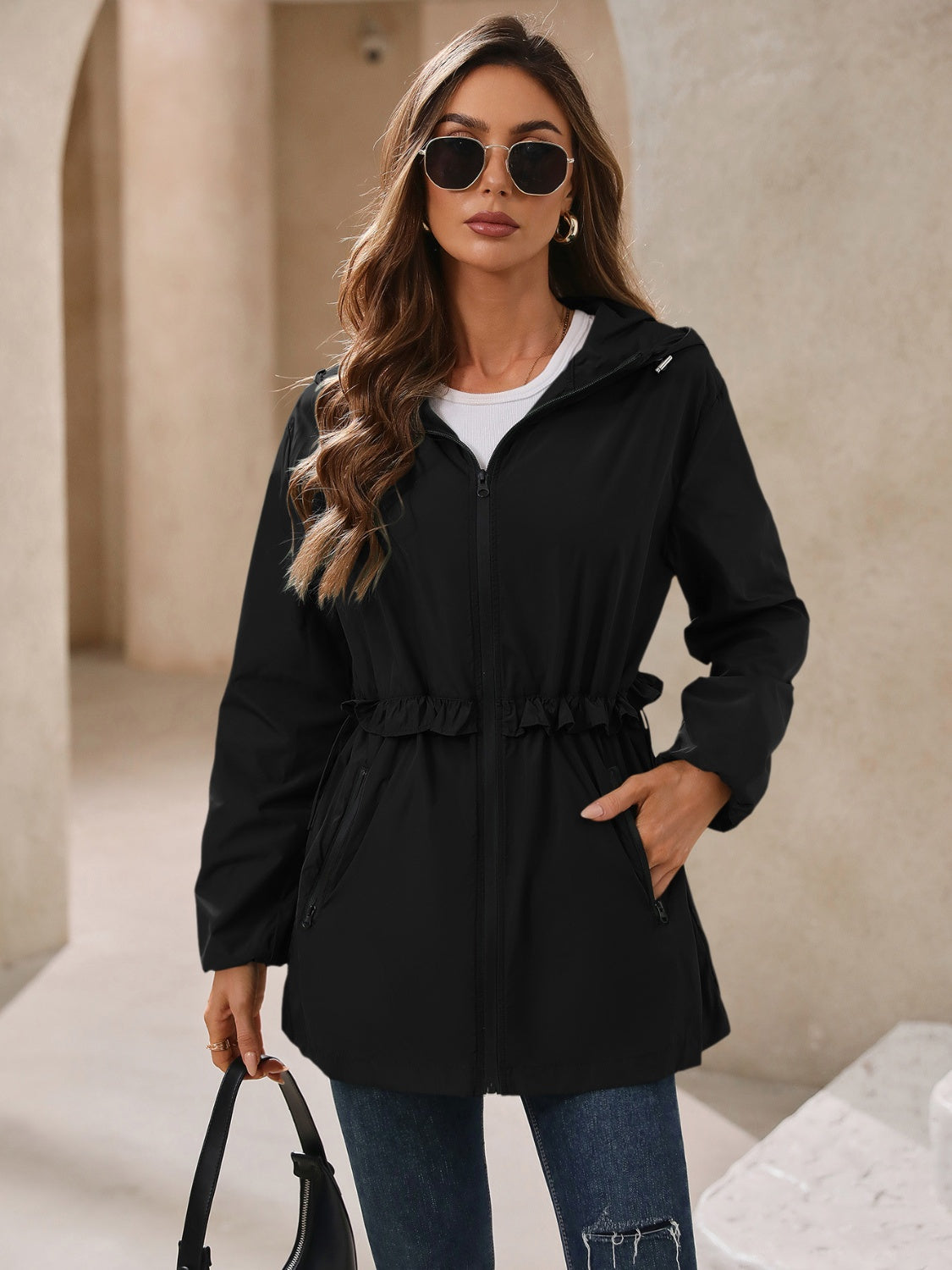 Paulina | Waterproof, long-sleeved outdoor windbreaker with hood