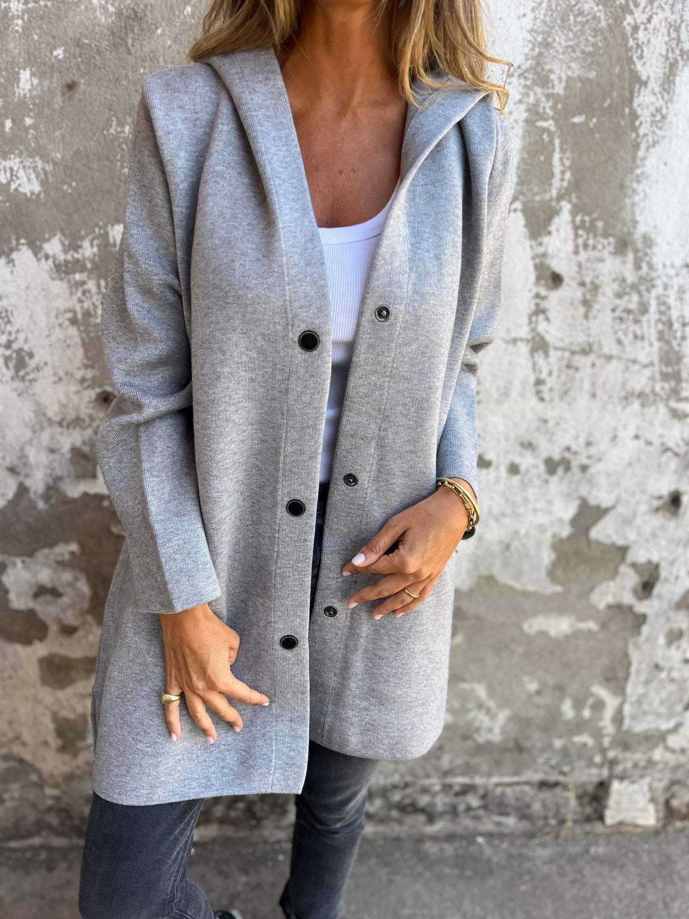 Anabel® | Cardigan with buttons and hood