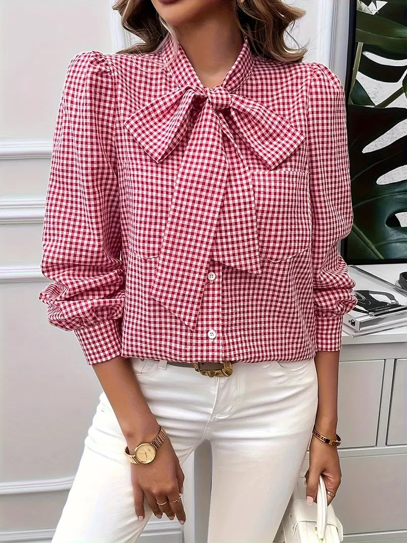 Allegra® | Cotton Blouse With Bow Tie