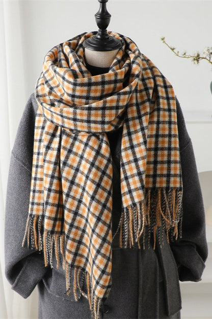 Checkered Thermal Shawl Scarf