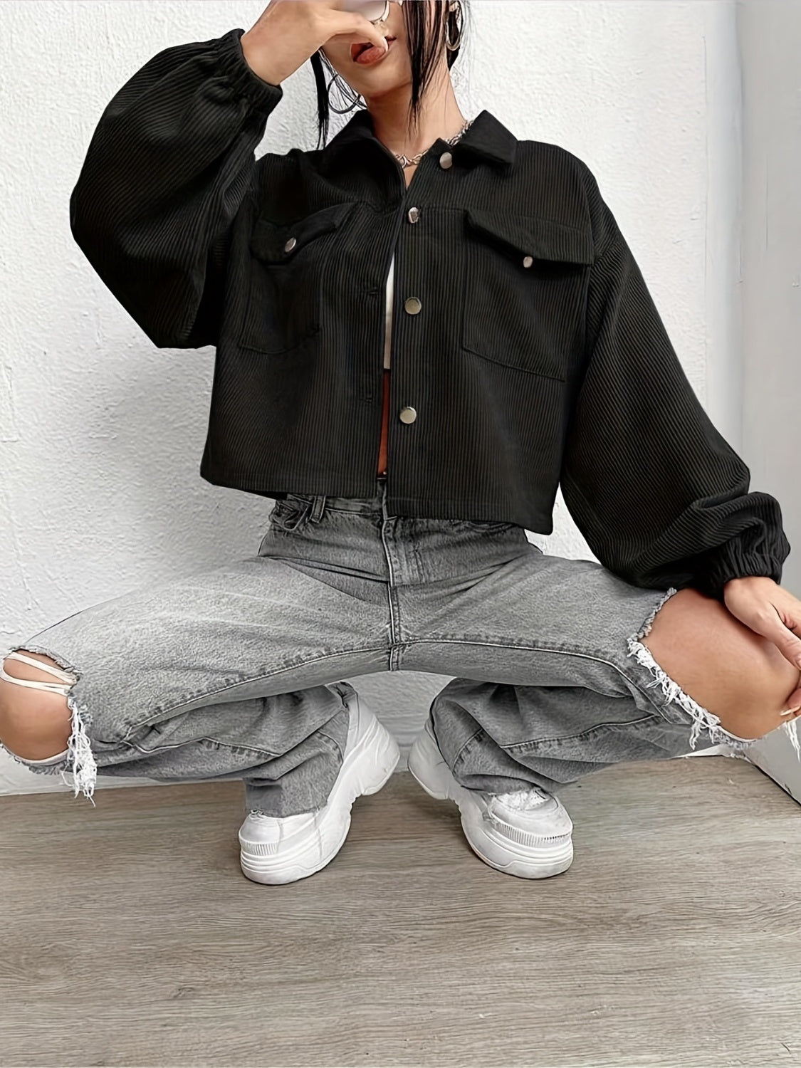 Oriana | Jacket with collar and dropped shoulders