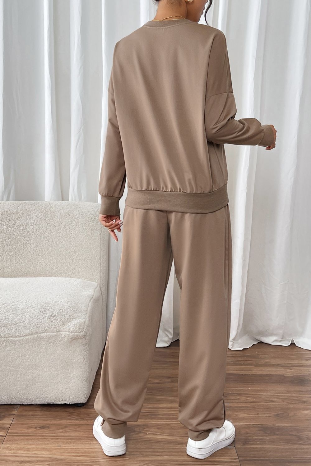 Jesica | Perfee long sleeve top and crew neck trousers set