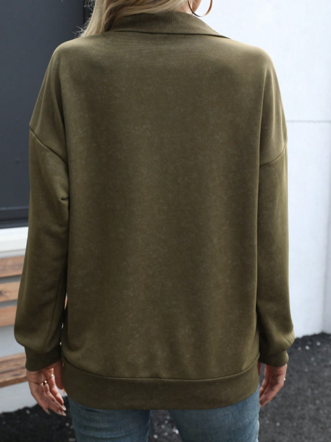 Dagmar | Long sleeve sweatshirt with half snap closure