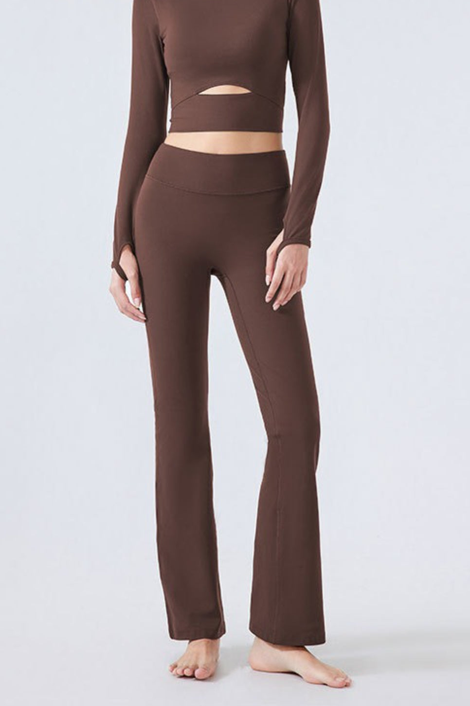 High-Waisted Fleece Lined Flared Yoga Leggings