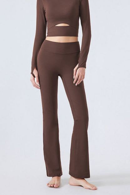 High-Waisted Fleece Lined Flared Yoga Leggings