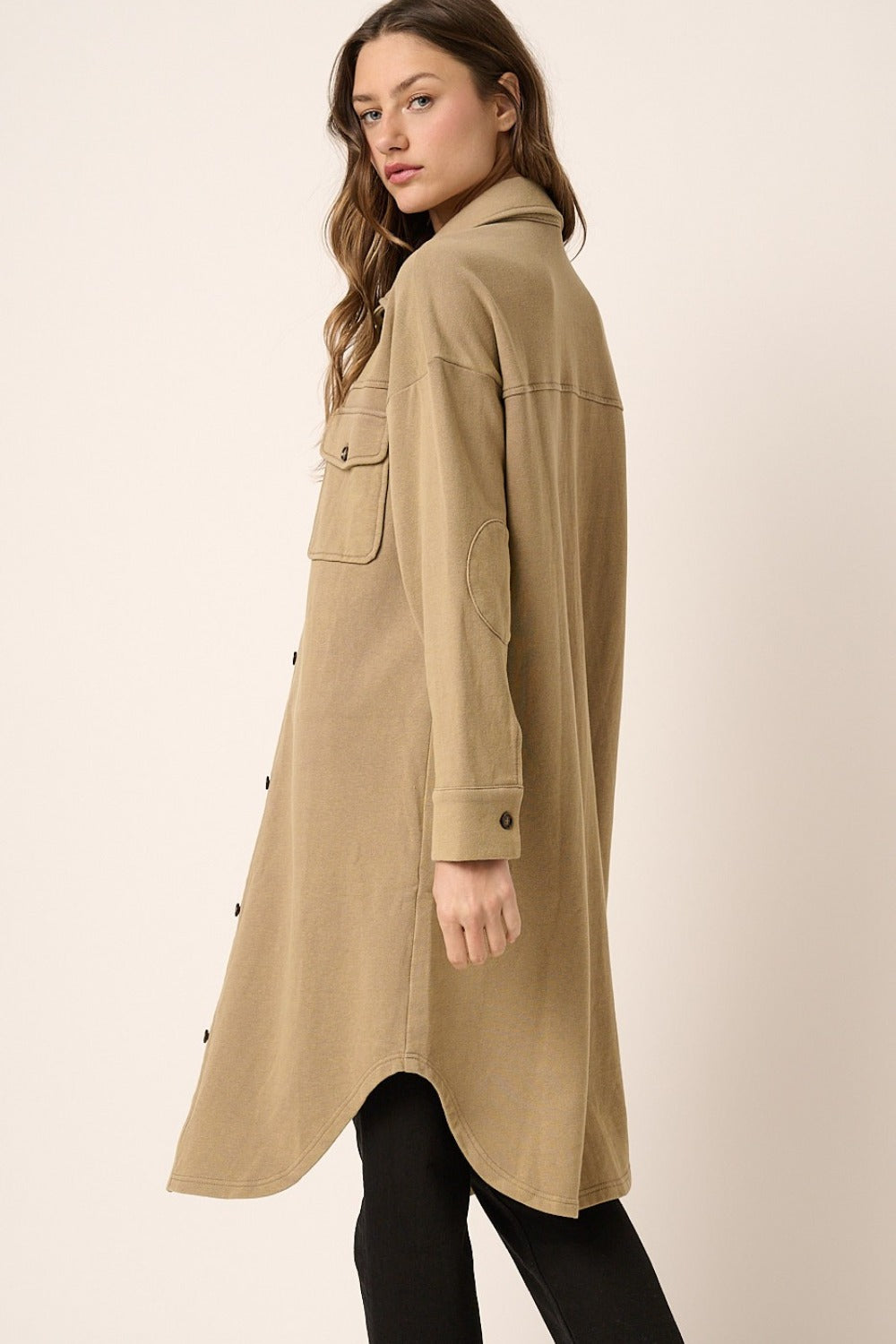 Inga | Mittoshop Acid Wash French Terry Longline Jacket