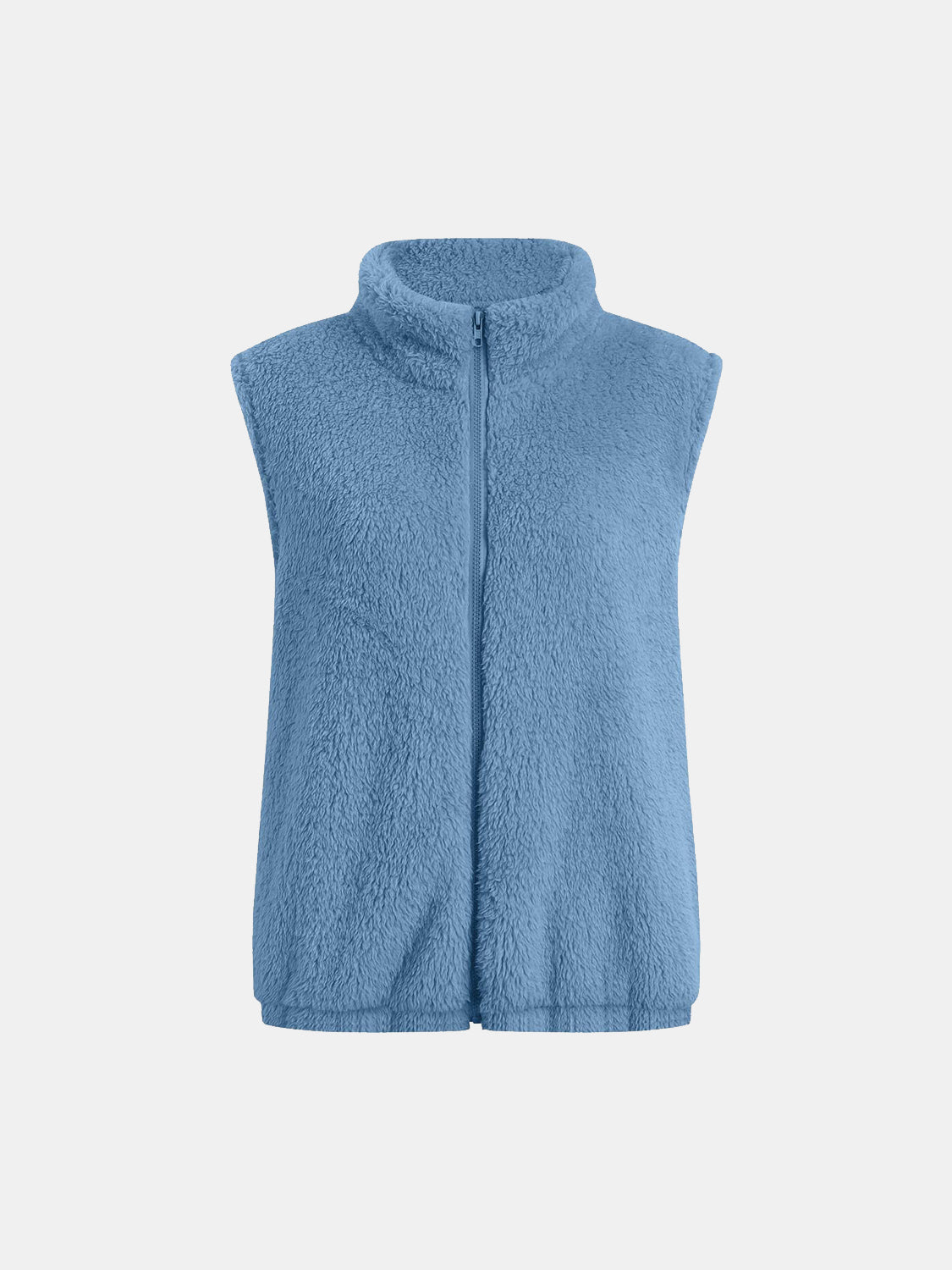 Leonor | Fluffy vest coat with zip closure and full size pockets