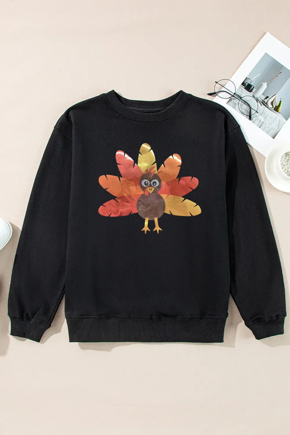 Monique | Graphic crew neck long sleeve sweatshirt