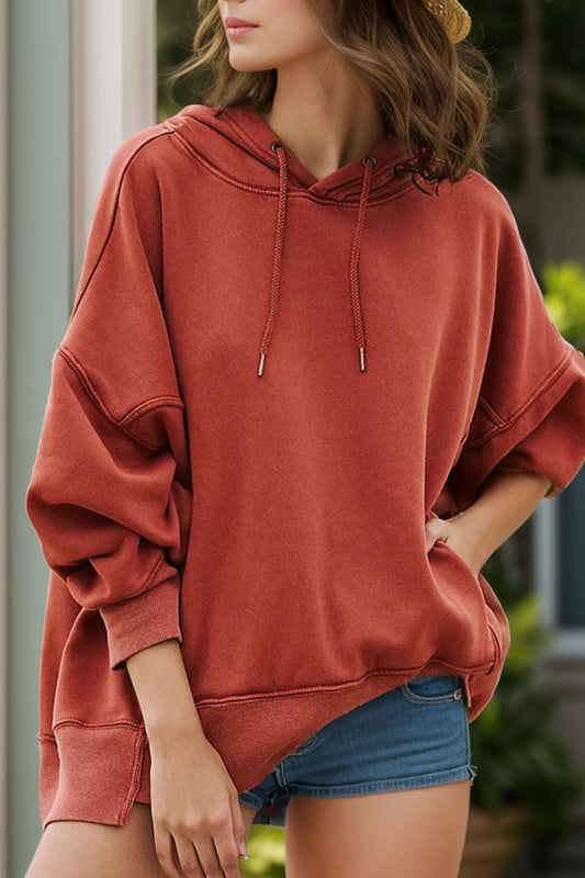 Violeta | Long sleeve hoodie with drawstring and dropped shoulders