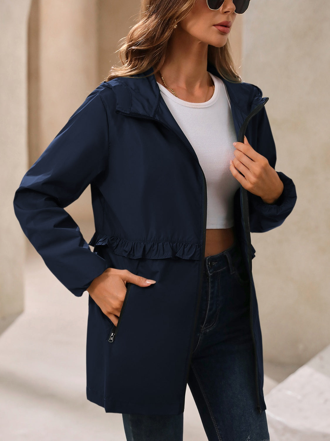 Paulina | Waterproof, long-sleeved outdoor windbreaker with hood