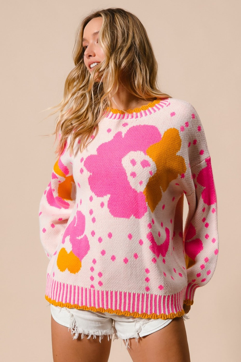 Ulla | Contrast floral print sweater