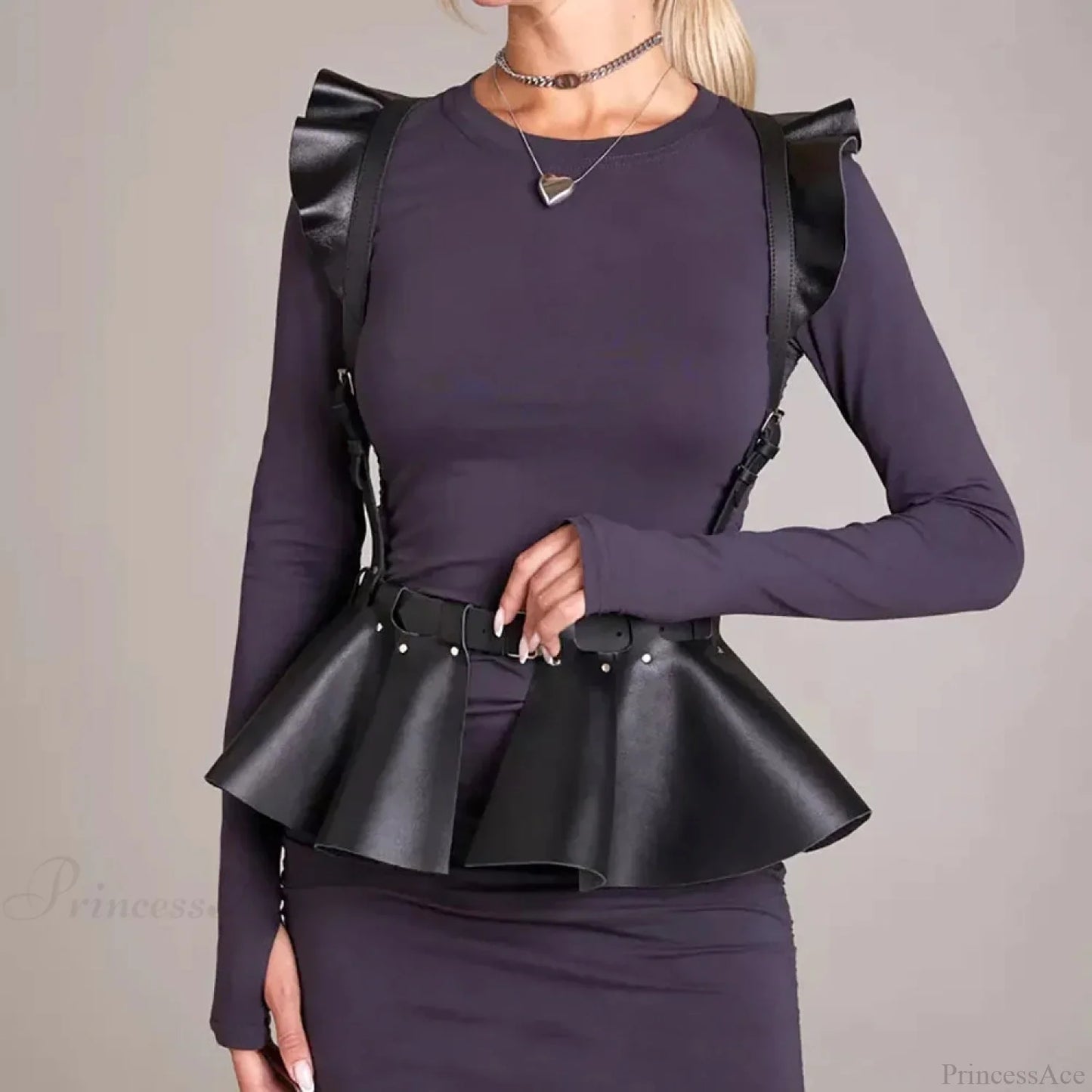 Fashion Dark Leather Body Harness Strap