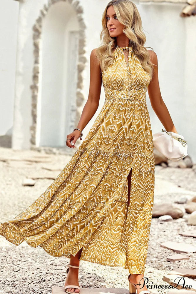 Fashion Floral Print Strapless Modern Tie Waist Casual Dress
