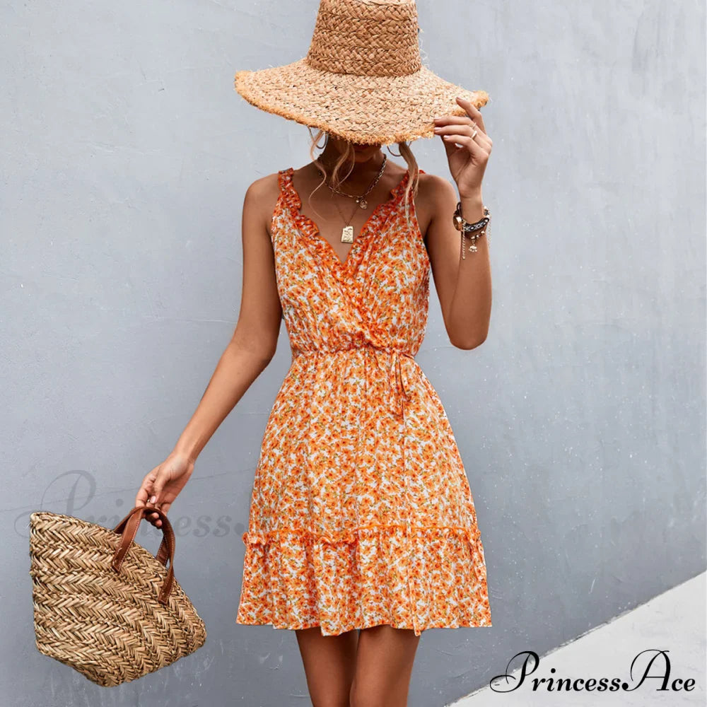 Fashion Off The Shoulder Modern Floral Print Mini Dress