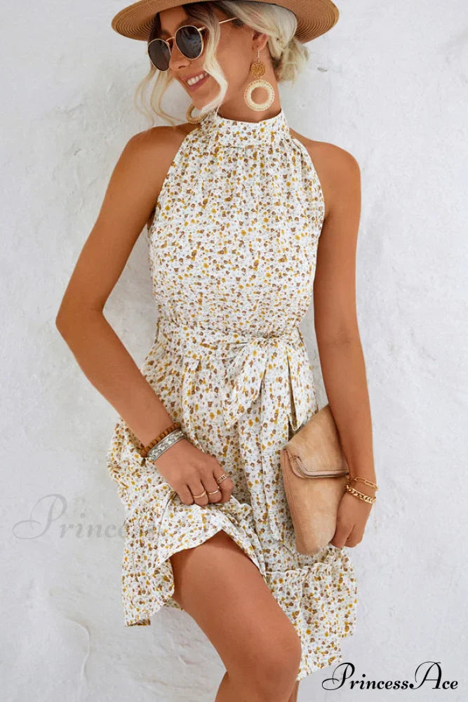 Fashion Printed Graceful Patchwork Mini Dress