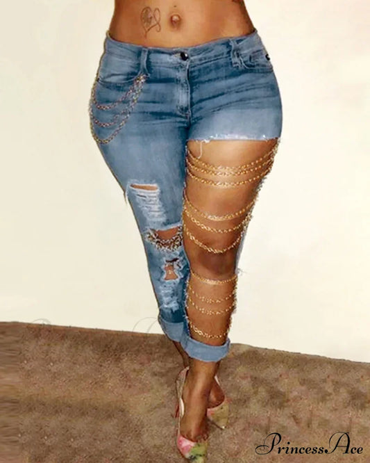 Vintage Ripped High Waist Skinny Jeans
