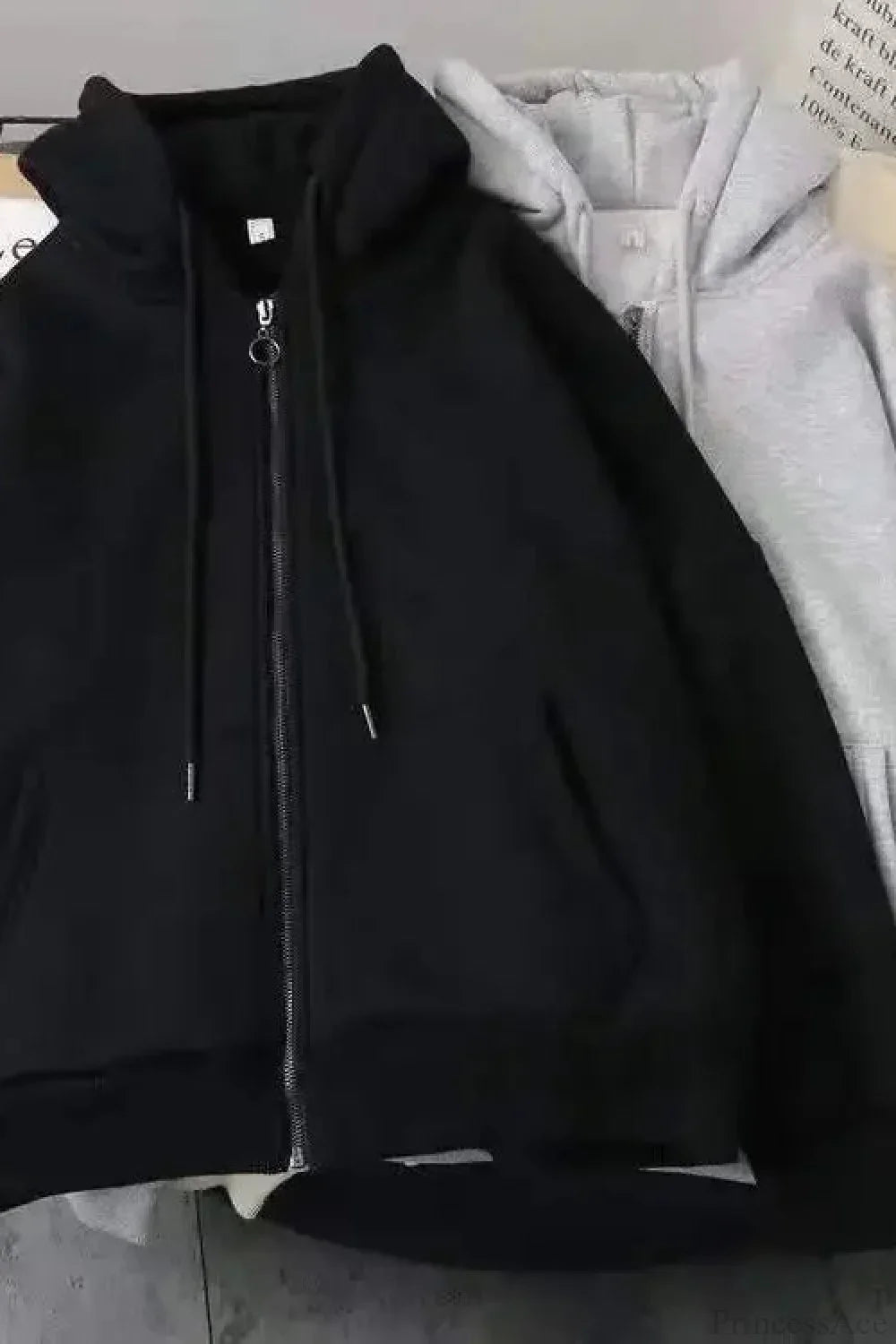 Fashion Trend Fleece Padded Zipper Hoodie