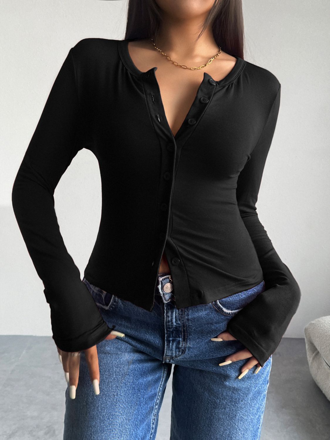 Josefa | Long sleeve t-shirt with buttons