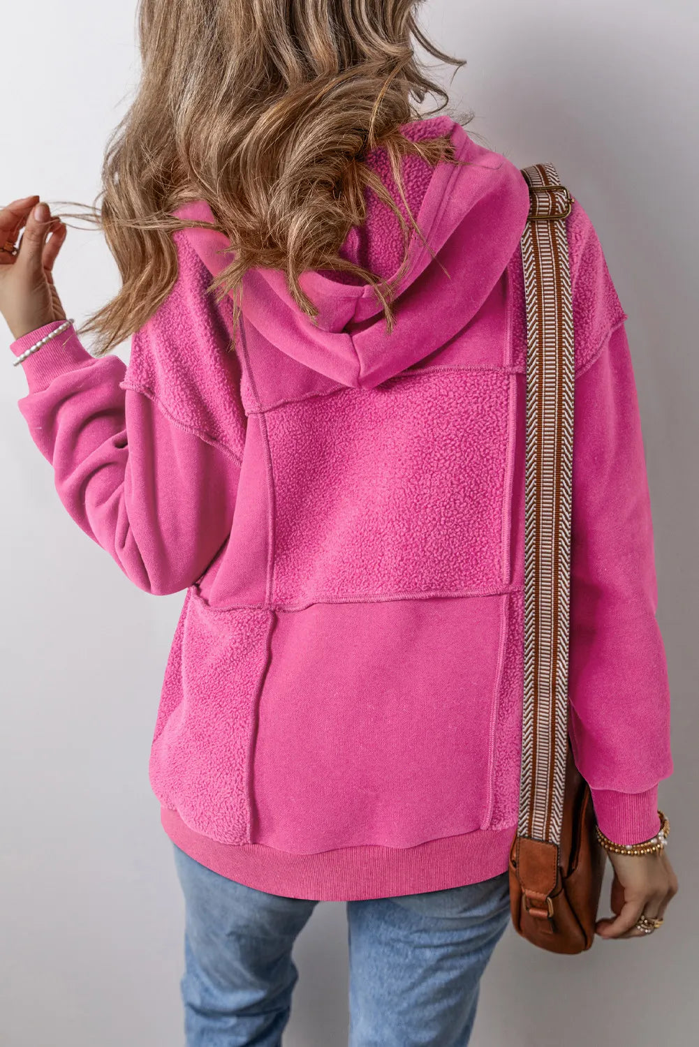 Julia | Long sleeve hoodie with exposed seam and dropped shoulder
