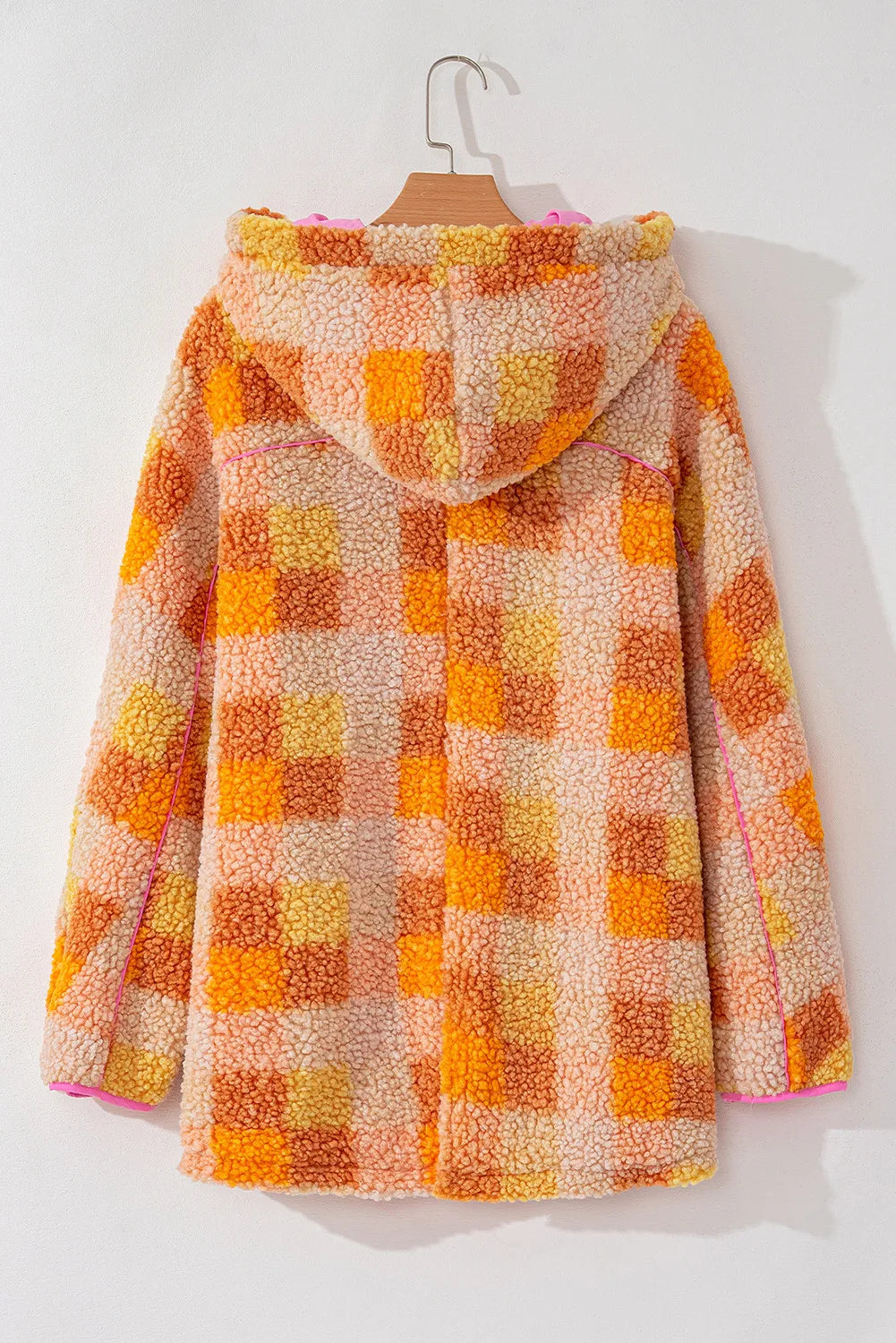 Marlene | Checked long sleeve hooded jacket