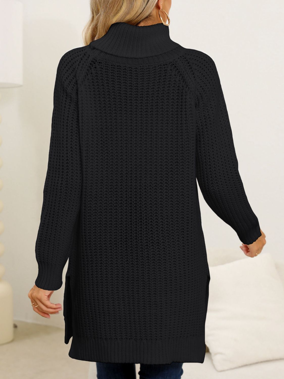 Anke | Turtleneck sweater with slit and long sleeves