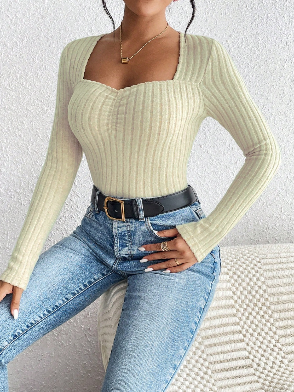 Lotte | Ribbed long sleeve t-shirt