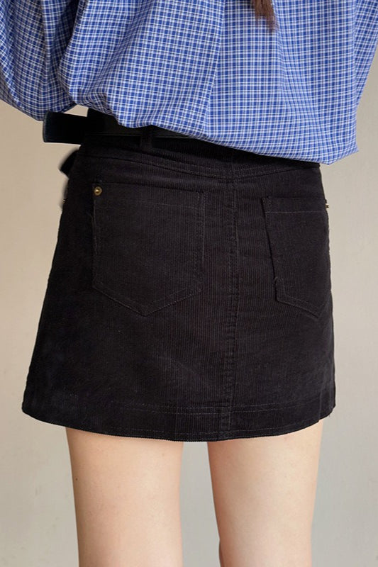 Retro Corduroy A-Line Skirt