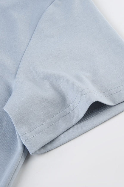 Casual Loose Number Print Off Shoulder Crew T-shirt