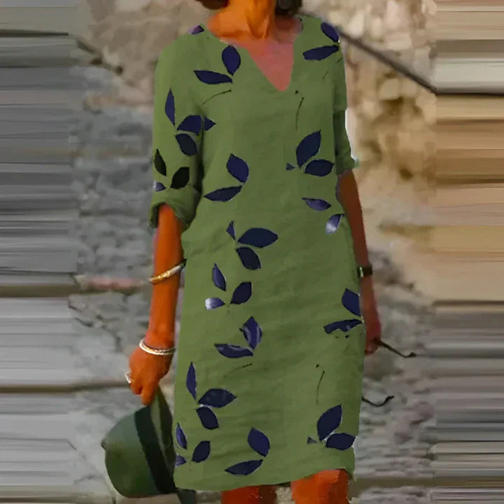 Edna® | Stunning Summer Dress With Leaf Print For Women