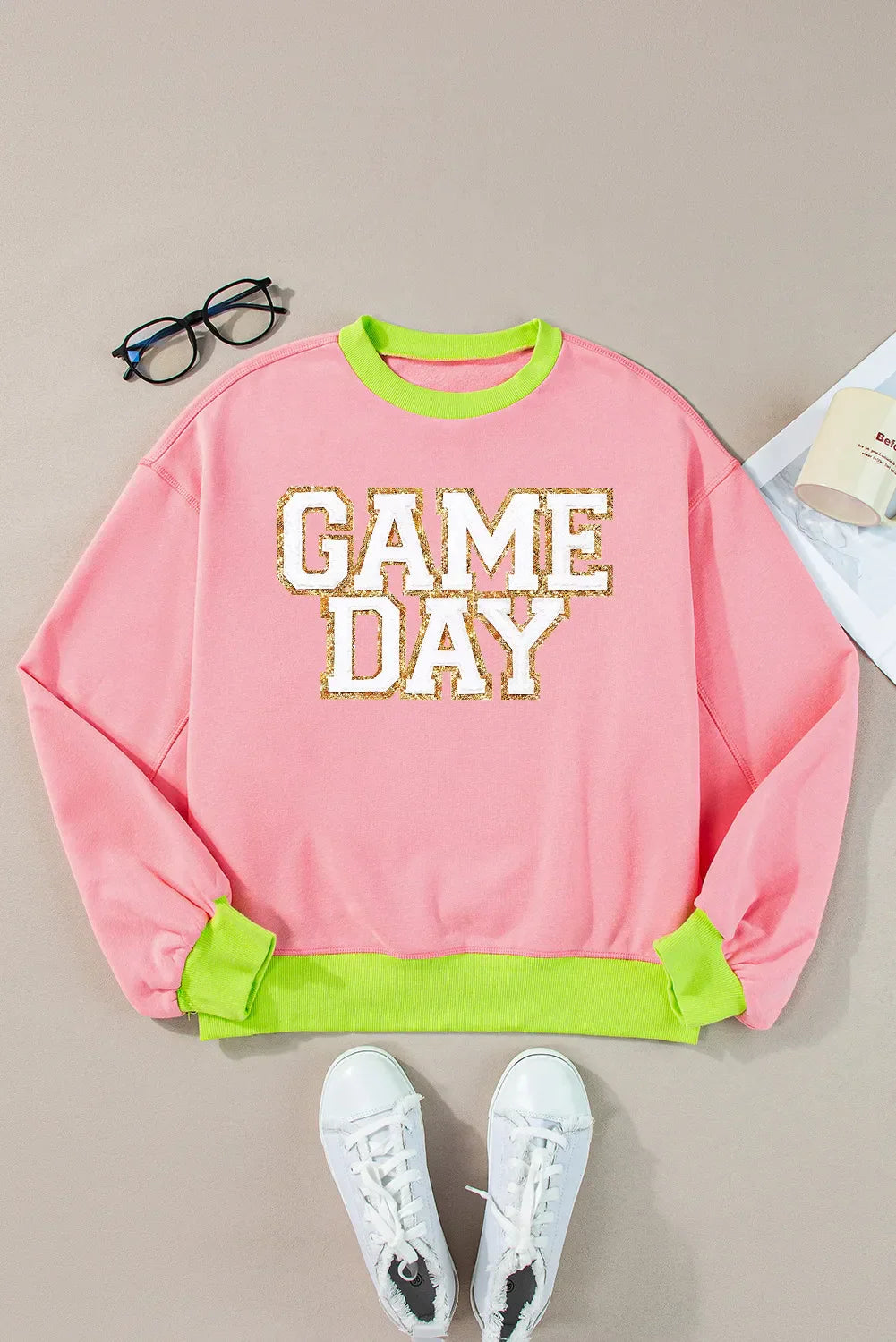 Ana | Long sleeve crew neck sweatshirt with letter graphic