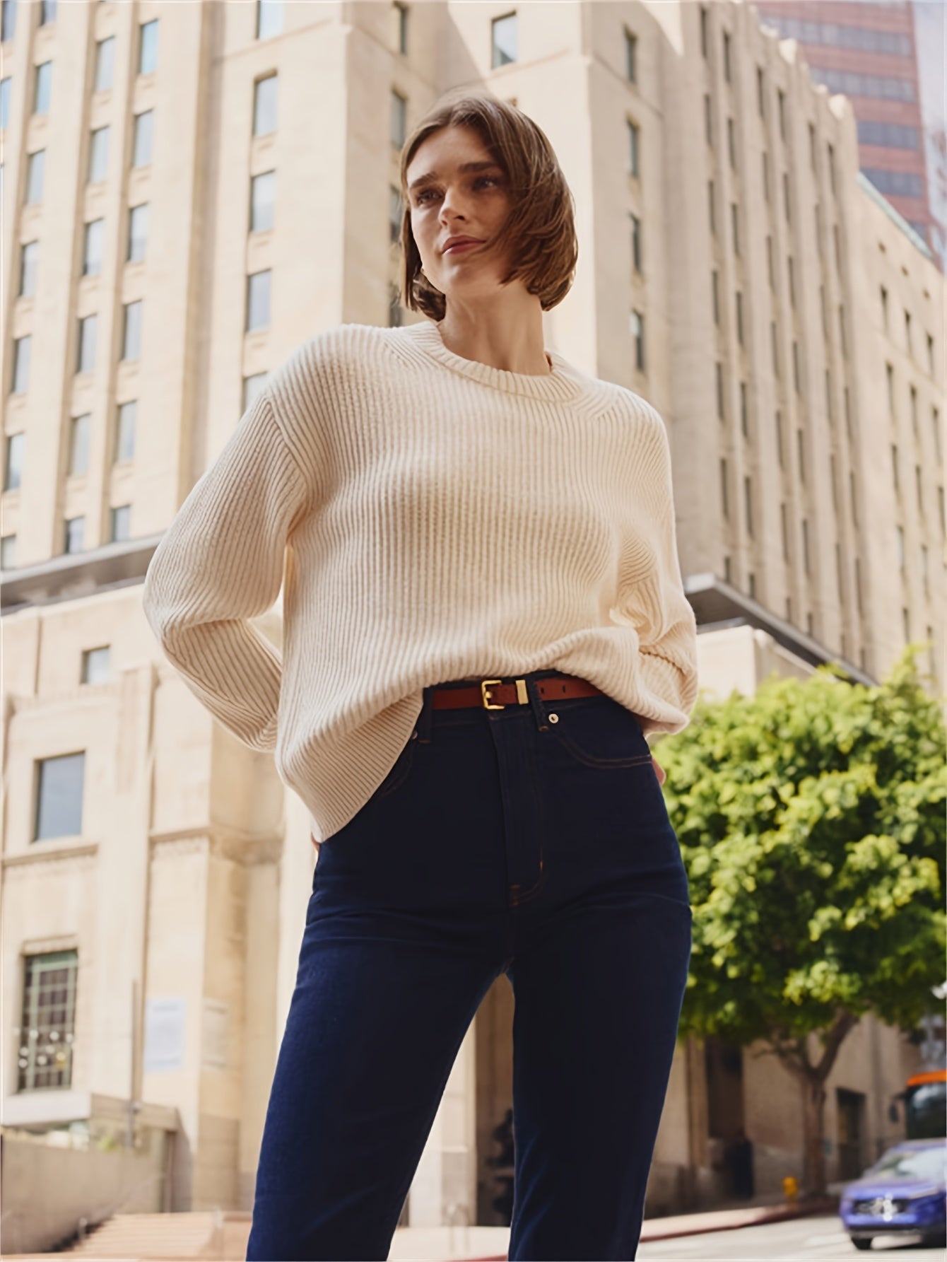 Zaida | Wide vintage sweater with a crew neck