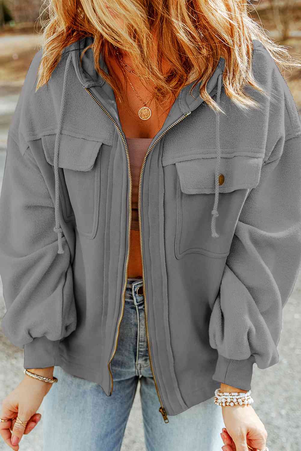 Hana | Jacket with zip, hood and drawstring
