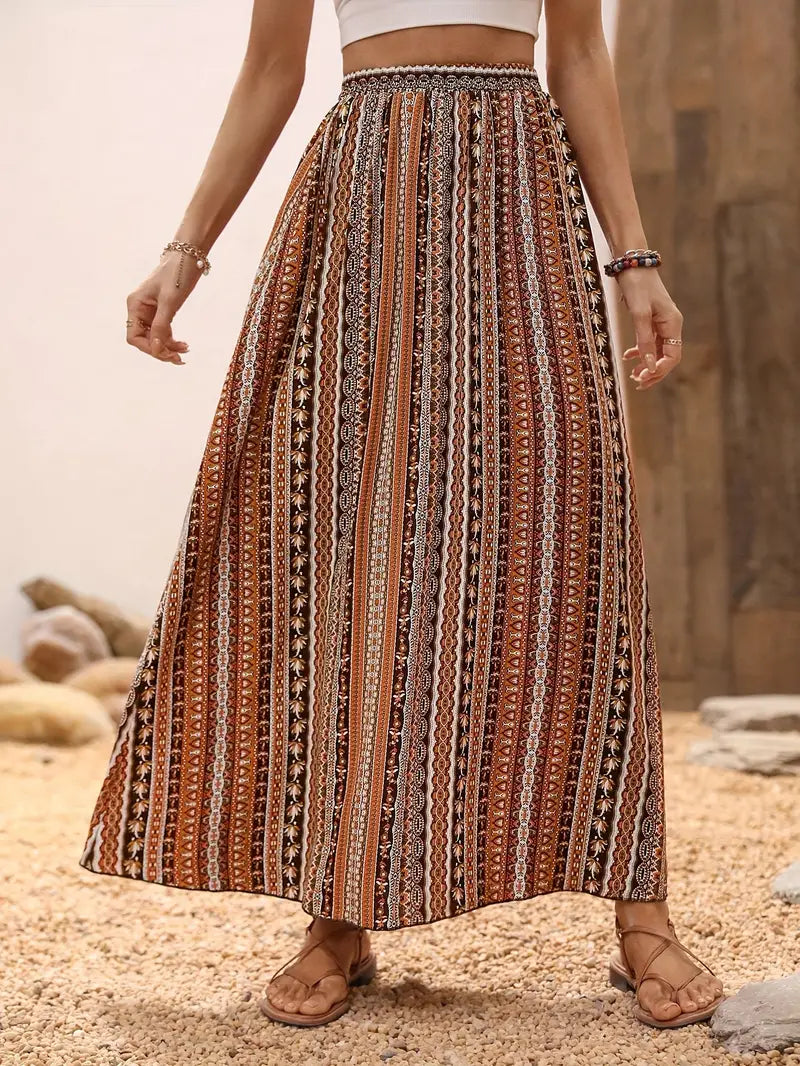 Aubrey® | Tribal Print Flared Skirt