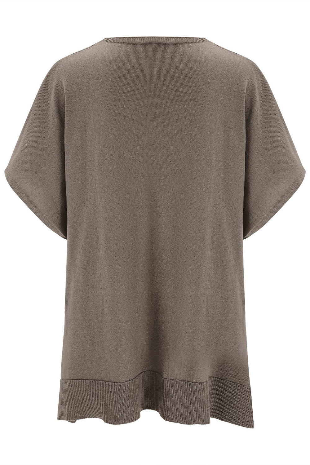 Erika | Slit knit top with V-neck and half sleeves
